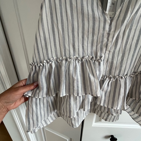 Zara striped flowy top brand new with tags L - Picture 3 of 5